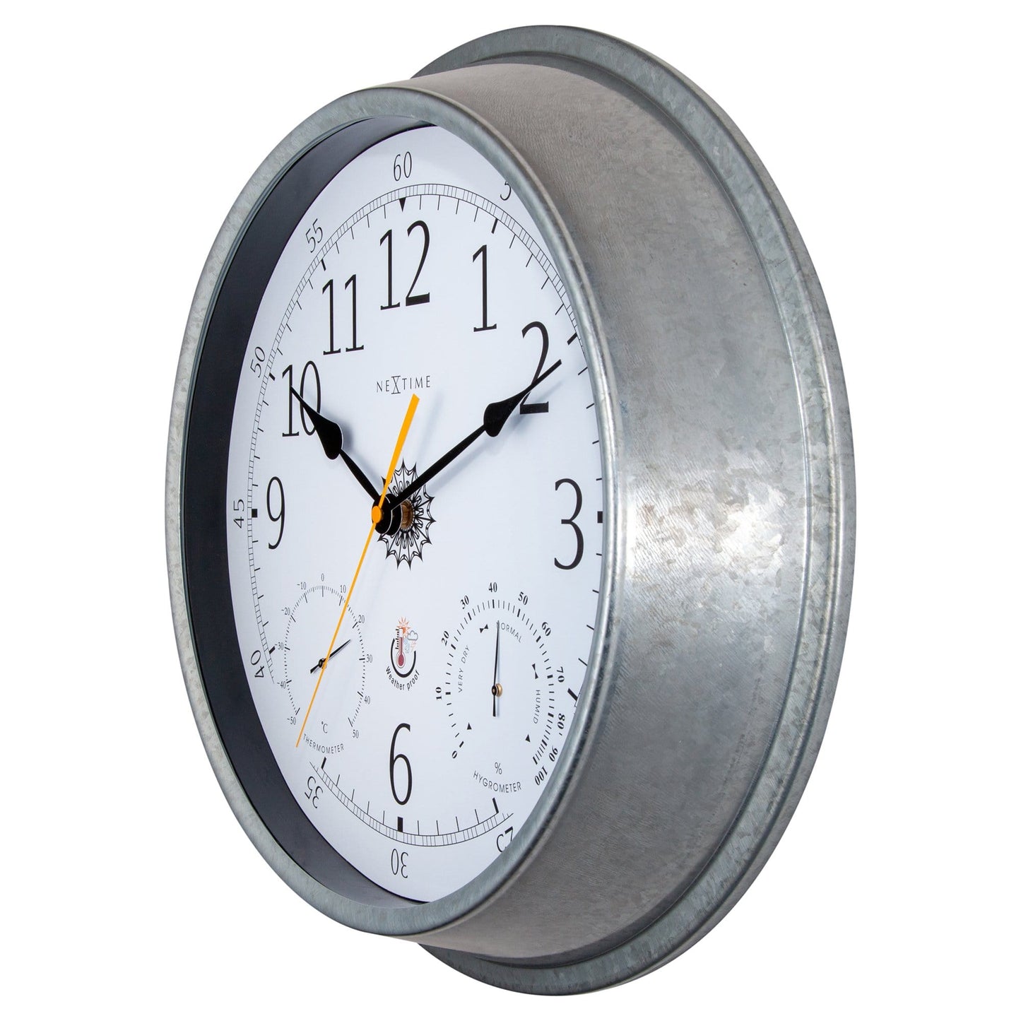 Weatherstation - Wall clock - Weatherproof - 40.5 cm - Metal - Galvanized Tulip - Wevelnit