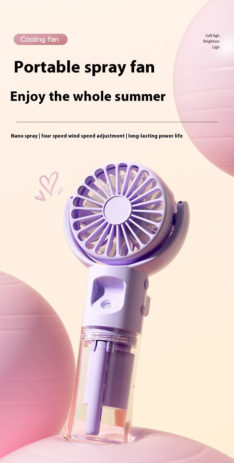 Outdoor USB Rechargeable Handheld Cooling Mist Fan – Portable Mini - wevelnit