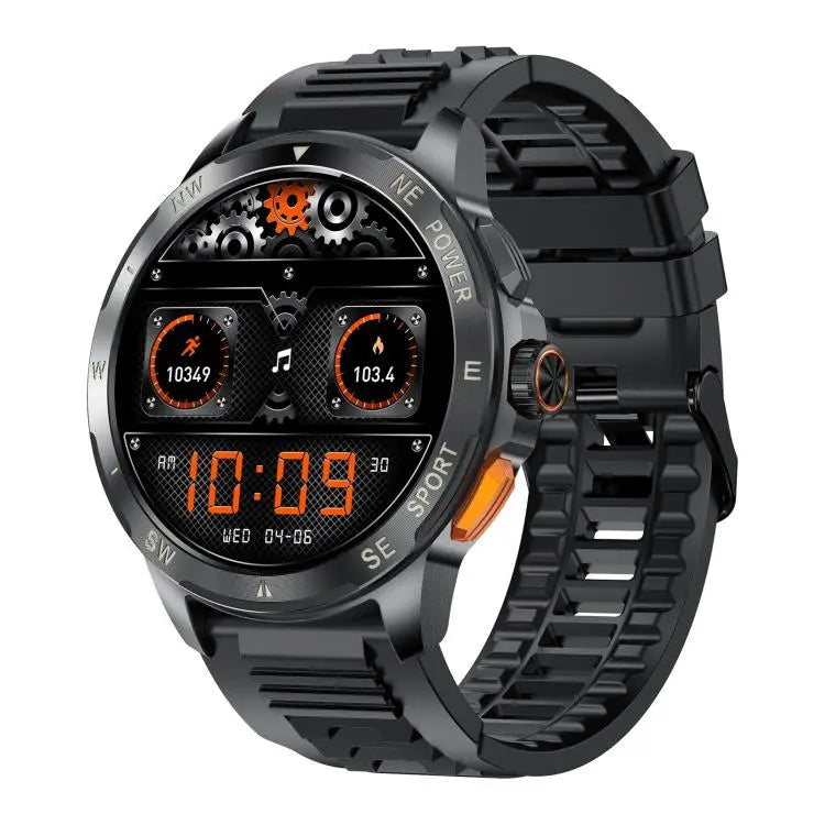 AK77 smartwatch met zwarte siliconen band