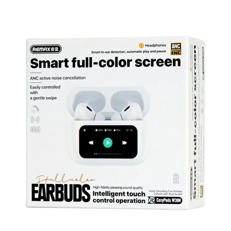 REMAX CozyBuds W30N LED Dual Noise Reduction Bluetooth 5.4 Earphones - wevelnit
