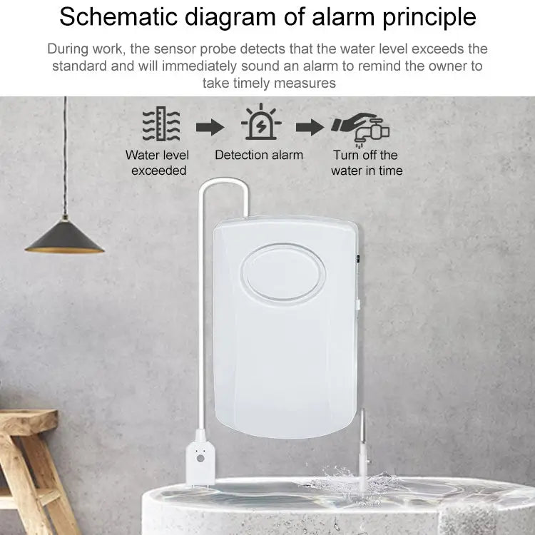 130dB Water Leakage Overflow Alarm Detector Sensor - wevelnit