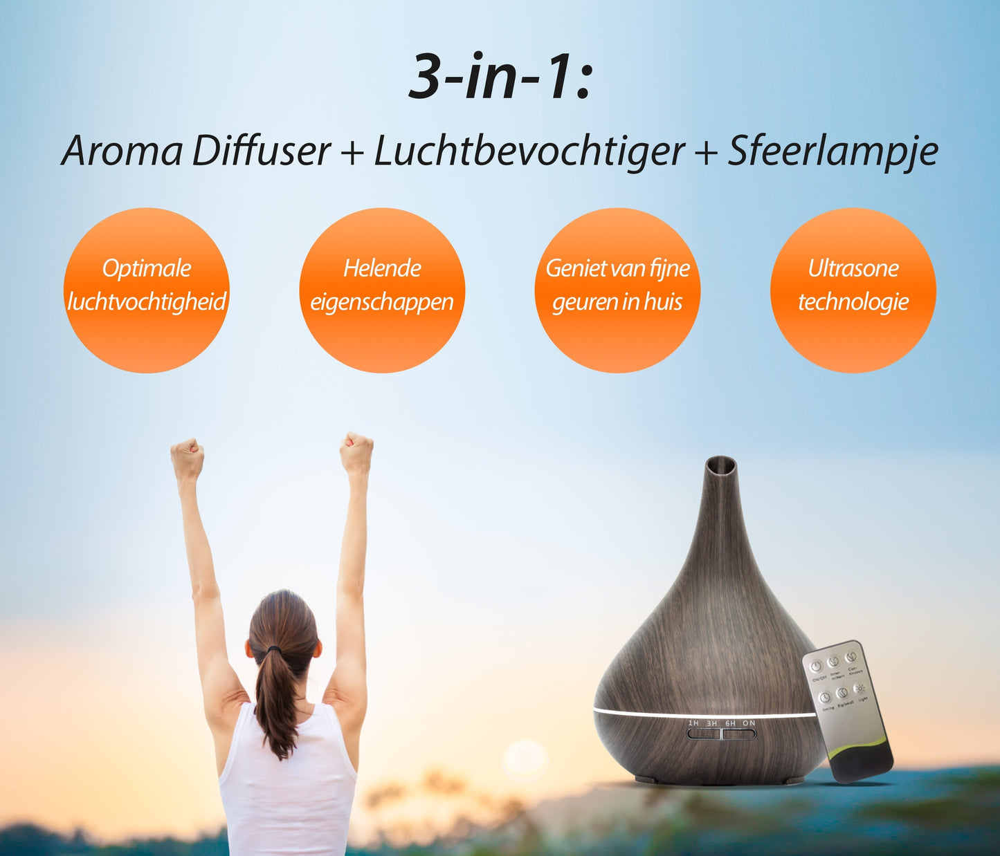 Lotus Pro Diffuser - Donker Hout - wevelnit