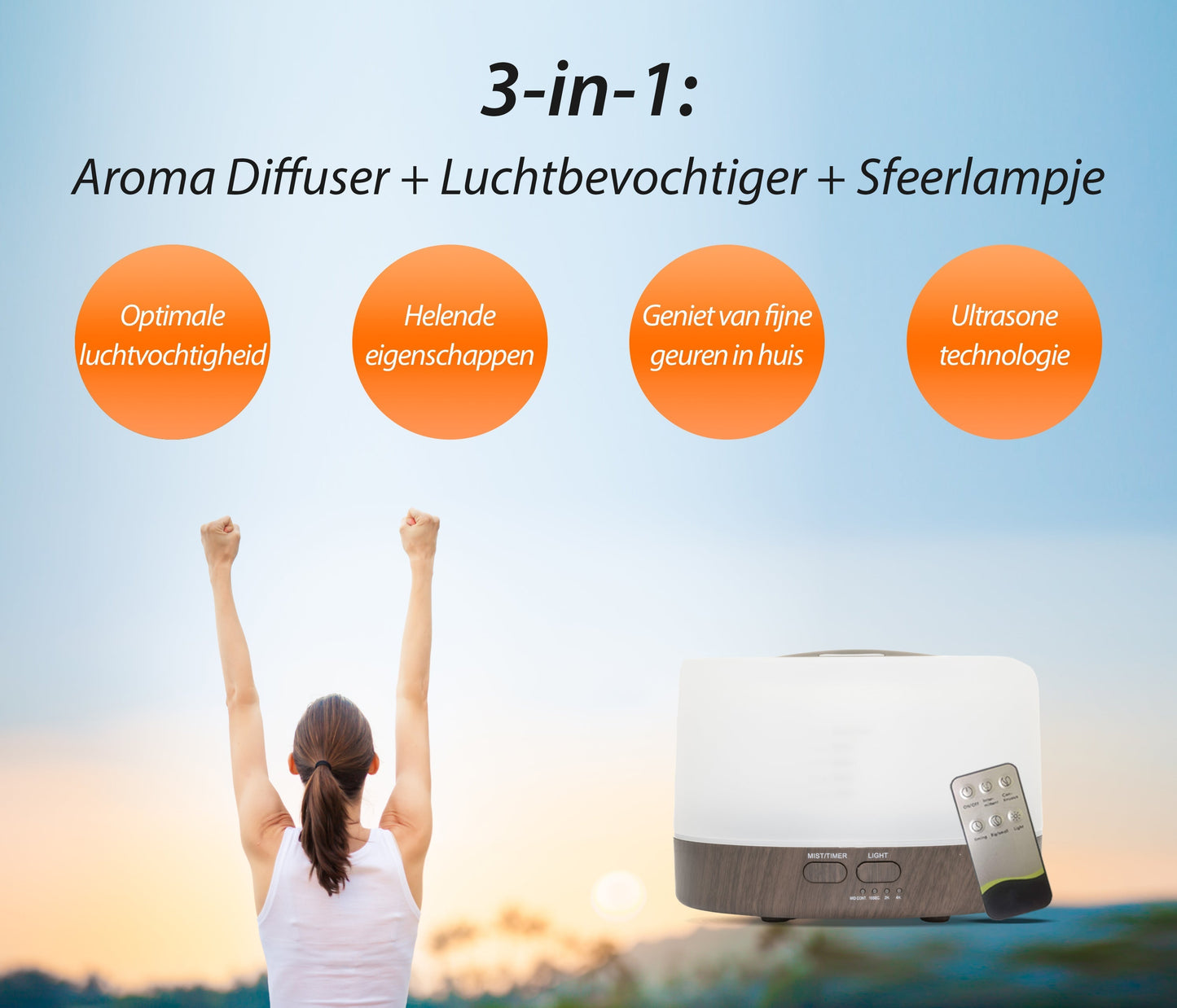 Happiness Pro Diffuser - Donker Hout - wevelnit