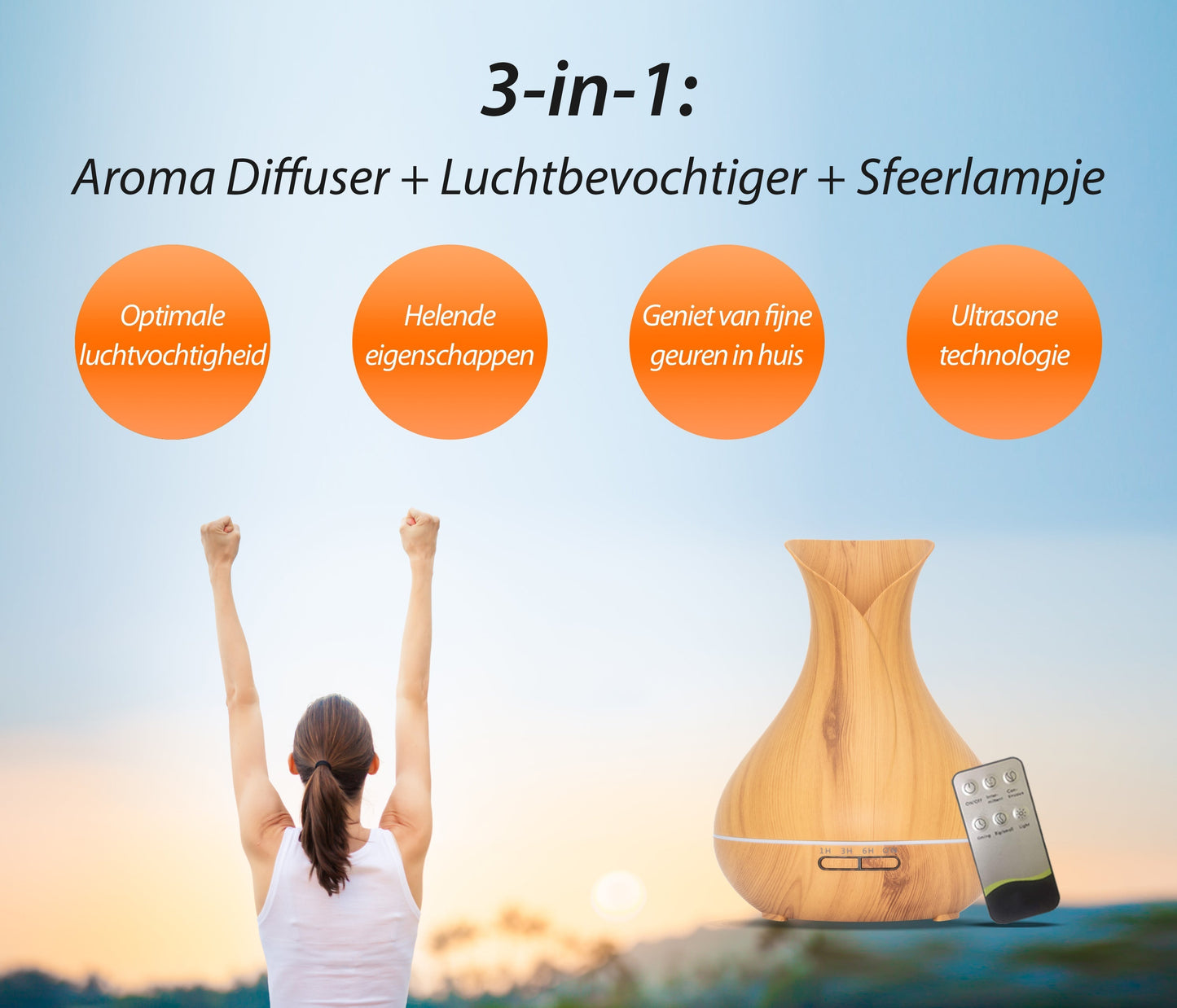 Vitality Pro Diffuser - Licht Hout - wevelnit