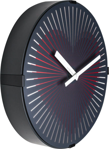 Wall clock-  30 cm - Plastic - Motion clock- 'Motion Heart - Red' - Wevelnit