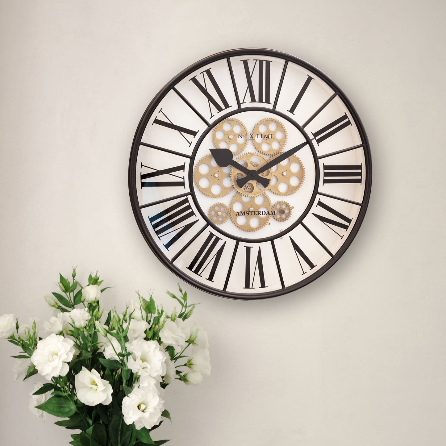 Moving Gear Clock - Large Wall Clock - 50cm - "William" - Wevelnit