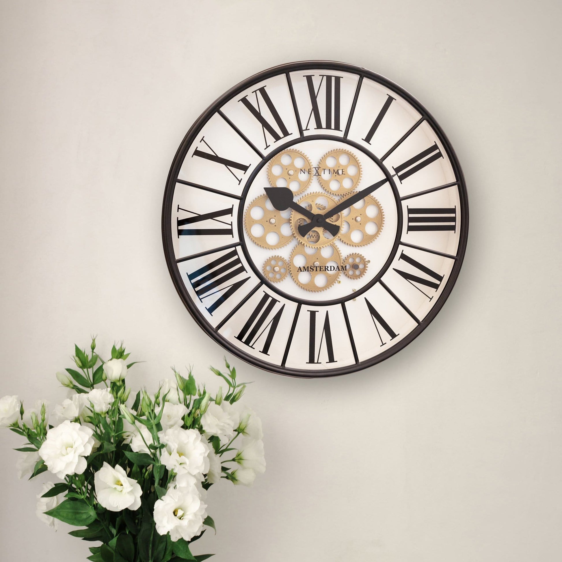 Moving Gear Clock - Large Wall Clock - 50cm - "William" - Wevelnit