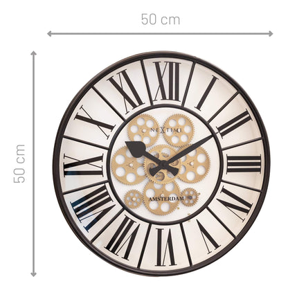Moving Gear Clock - Large Wall Clock - 50cm - "William" - Wevelnit