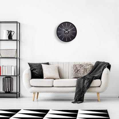 Wall clock 40cm - Silent - Metal - "Excentric" - wevelnit