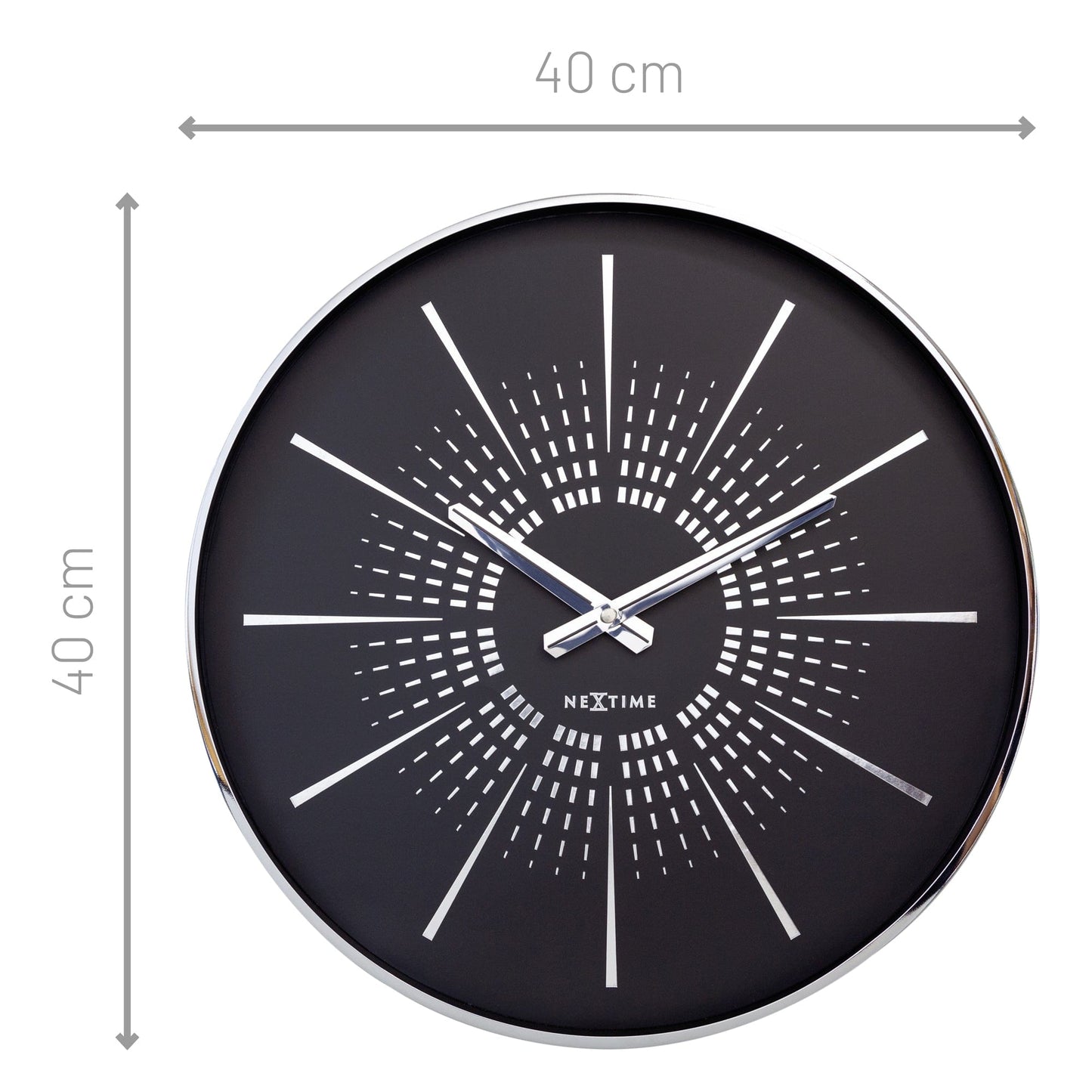 Wall clock 40cm - Silent - Metal - "Excentric" - wevelnit