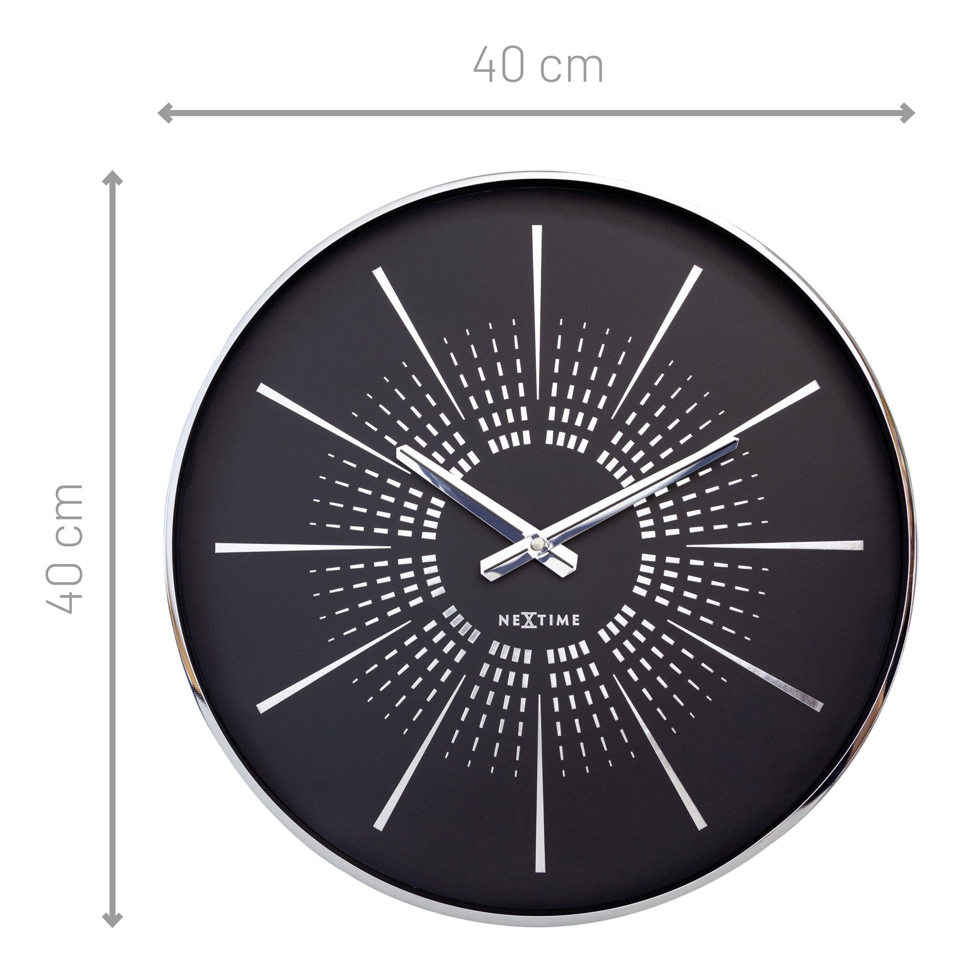 Wall clock 40cm - Silent - Metal - "Excentric" - wevelnit