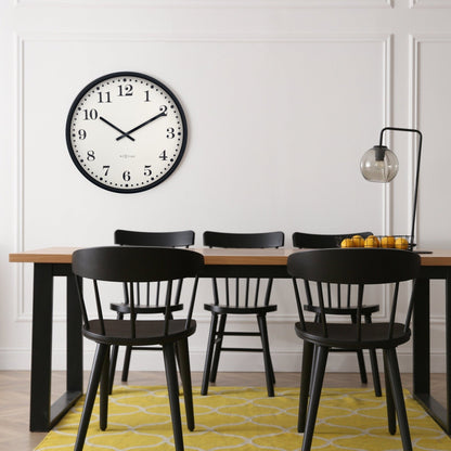 Wall clock 50cm - Silent - Black/White - Plastic - NeXtime 'Dickens Large' - wevelnit