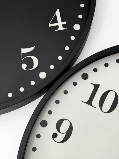 Wall clock 50cm - Silent - Black/White - Plastic - NeXtime 'Dickens Large' - wevelnit