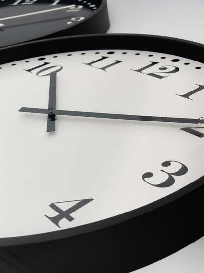 Wall clock 50cm - Silent - Black/White - Plastic - NeXtime 'Dickens Large' - wevelnit