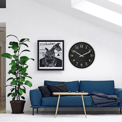 Wall clock 50cm - Silent - Black/White - Plastic - NeXtime 'Dickens Large' - wevelnit
