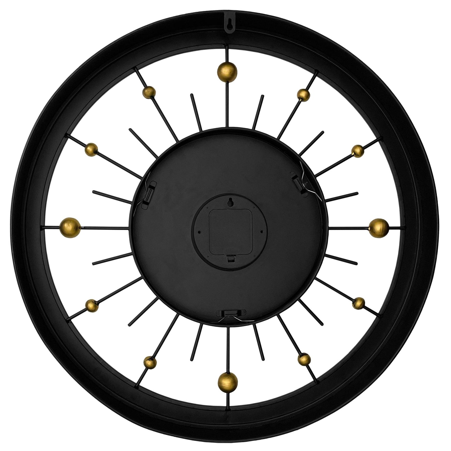 Wall clock 60cm - Silent - Black - Metal - NeXtime 'Orbit' - wevelnit