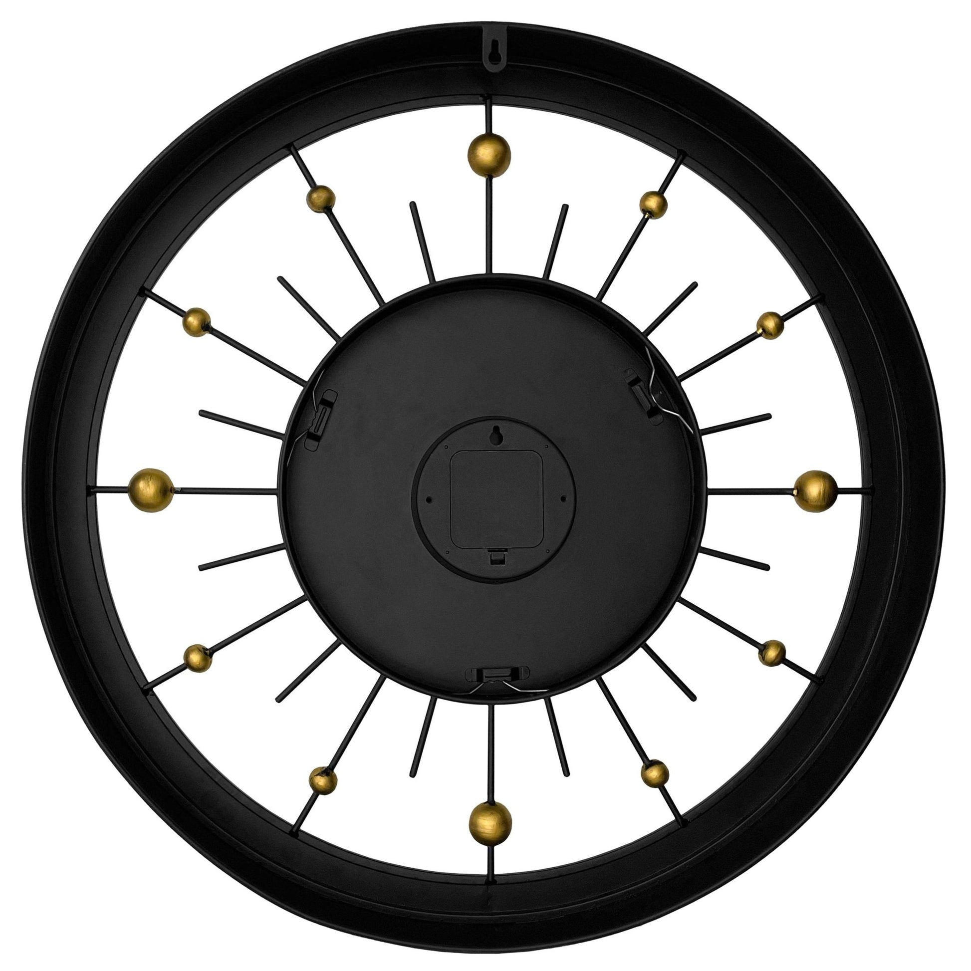 Wall clock 60cm - Silent - Black - Metal - NeXtime 'Orbit' - wevelnit