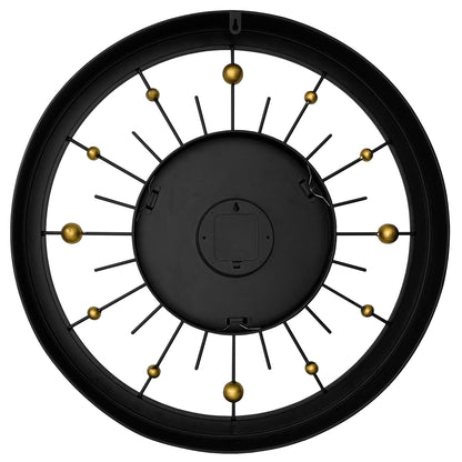 Wall clock 60cm - Silent - Black - Metal - NeXtime 'Orbit' - wevelnit