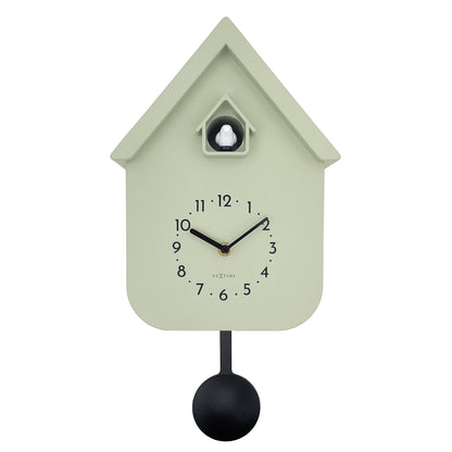 Wall clock 21.5x41.5x8.5cm - Pendulum - Cuckoo - NeXtime 'Twitter' - wevelnit