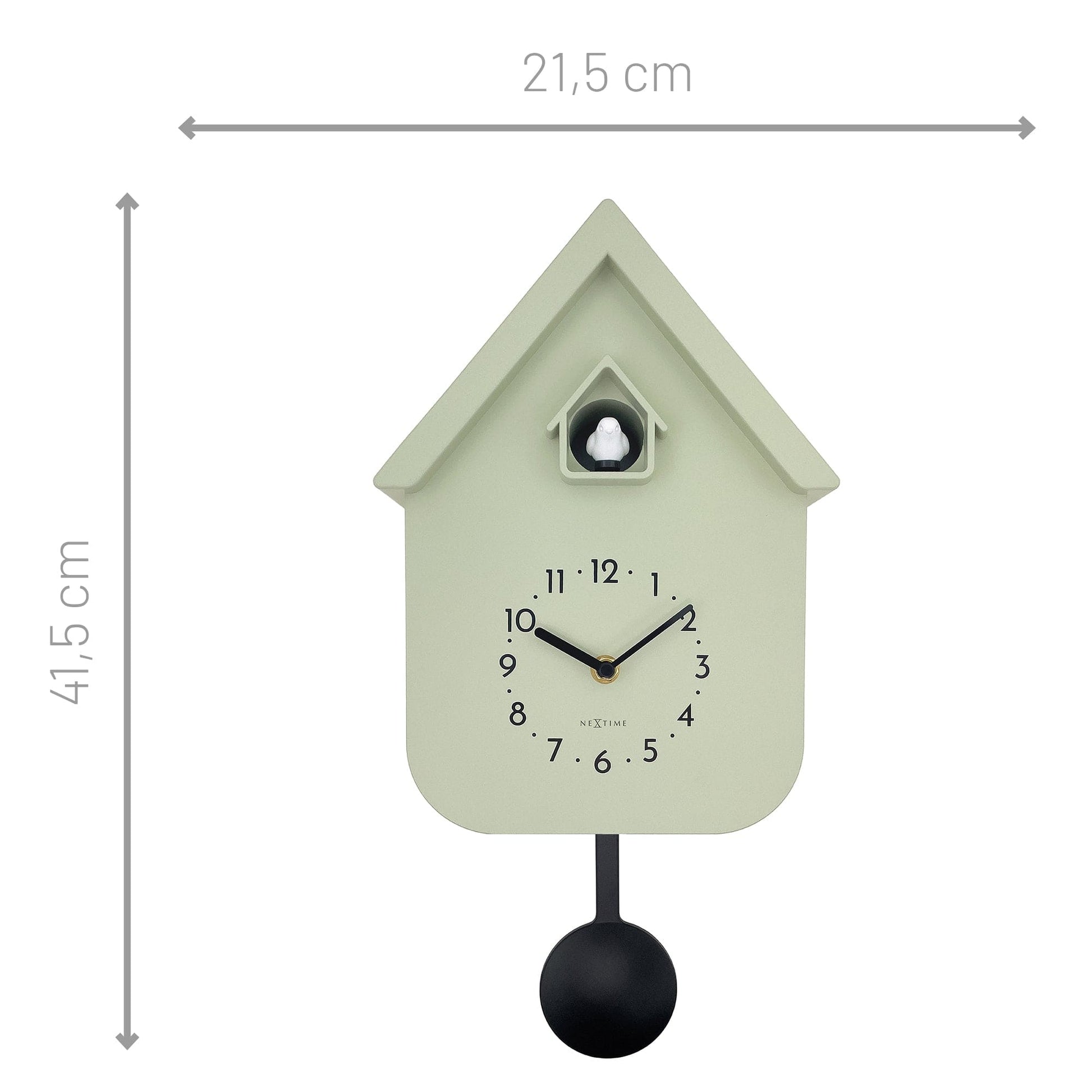 Wall clock 21.5x41.5x8.5cm - Pendulum - Cuckoo - NeXtime 'Twitter' - wevelnit