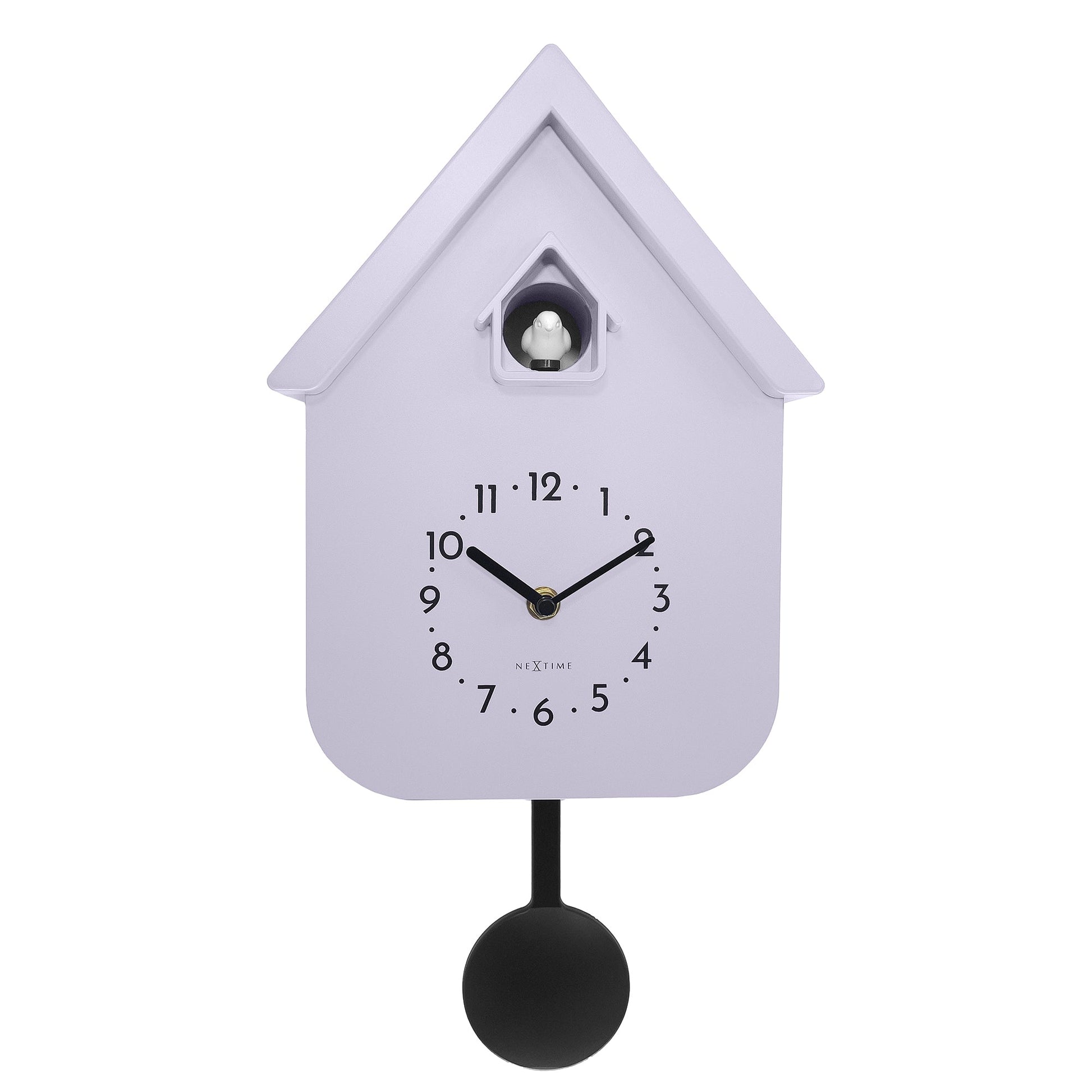 Wall clock 21.5x41.5x8.5cm - Pendulum - Cuckoo - NeXtime 'Twitter' - wevelnit
