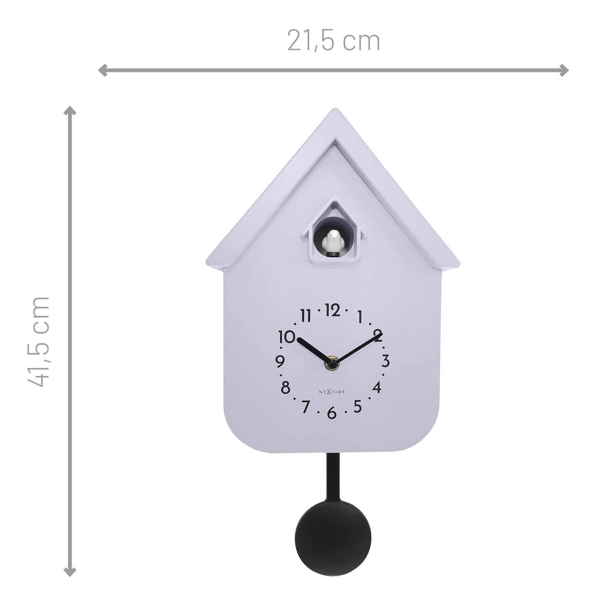 Wall clock 21.5x41.5x8.5cm - Pendulum - Cuckoo - NeXtime 'Twitter' - wevelnit
