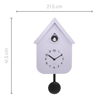 Wall clock 21.5x41.5x8.5cm - Pendulum - Cuckoo - NeXtime 'Twitter' - wevelnit