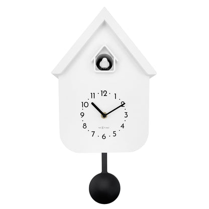 Wall clock 21.5x41.5x8.5cm - Pendulum - Cuckoo - NeXtime 'Twitter' - wevelnit
