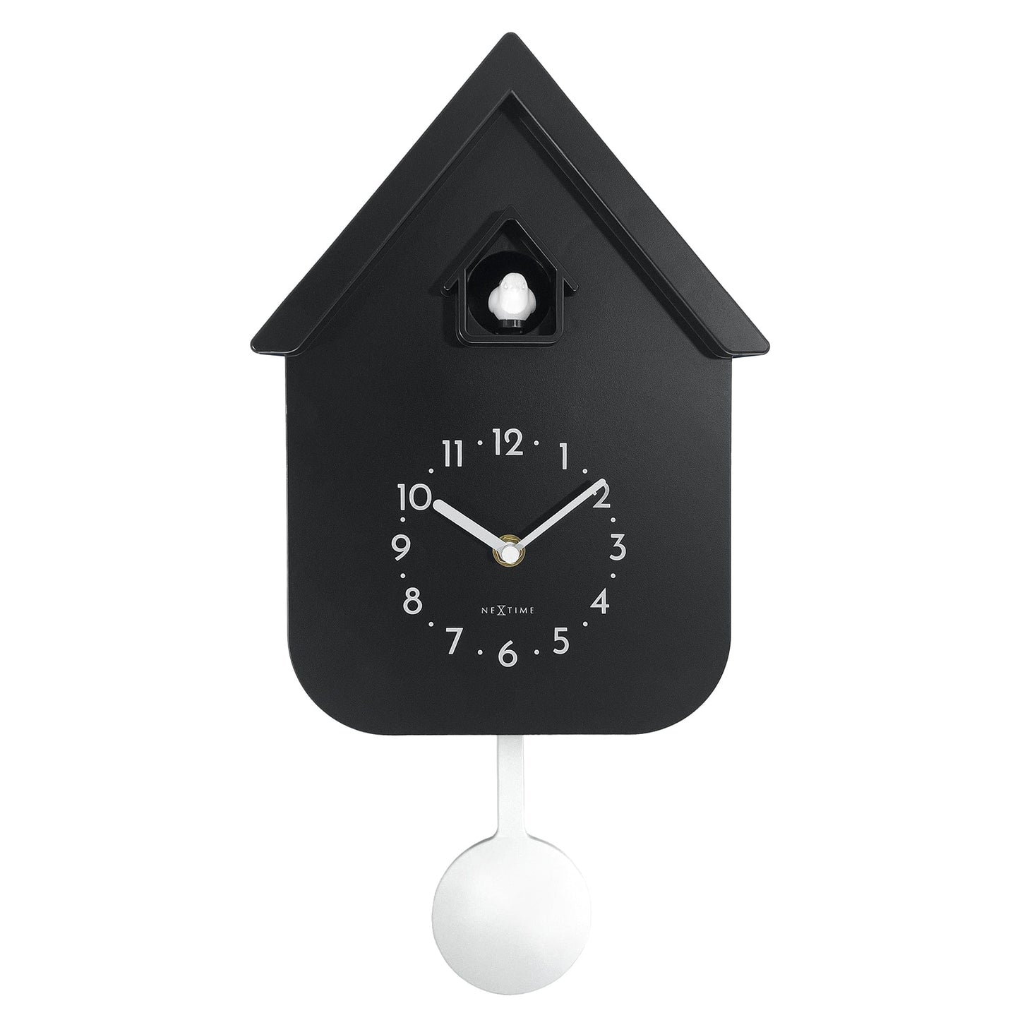 Wall clock 21.5x41.5x8.5cm - Pendulum - Cuckoo - NeXtime 'Twitter' - wevelnit