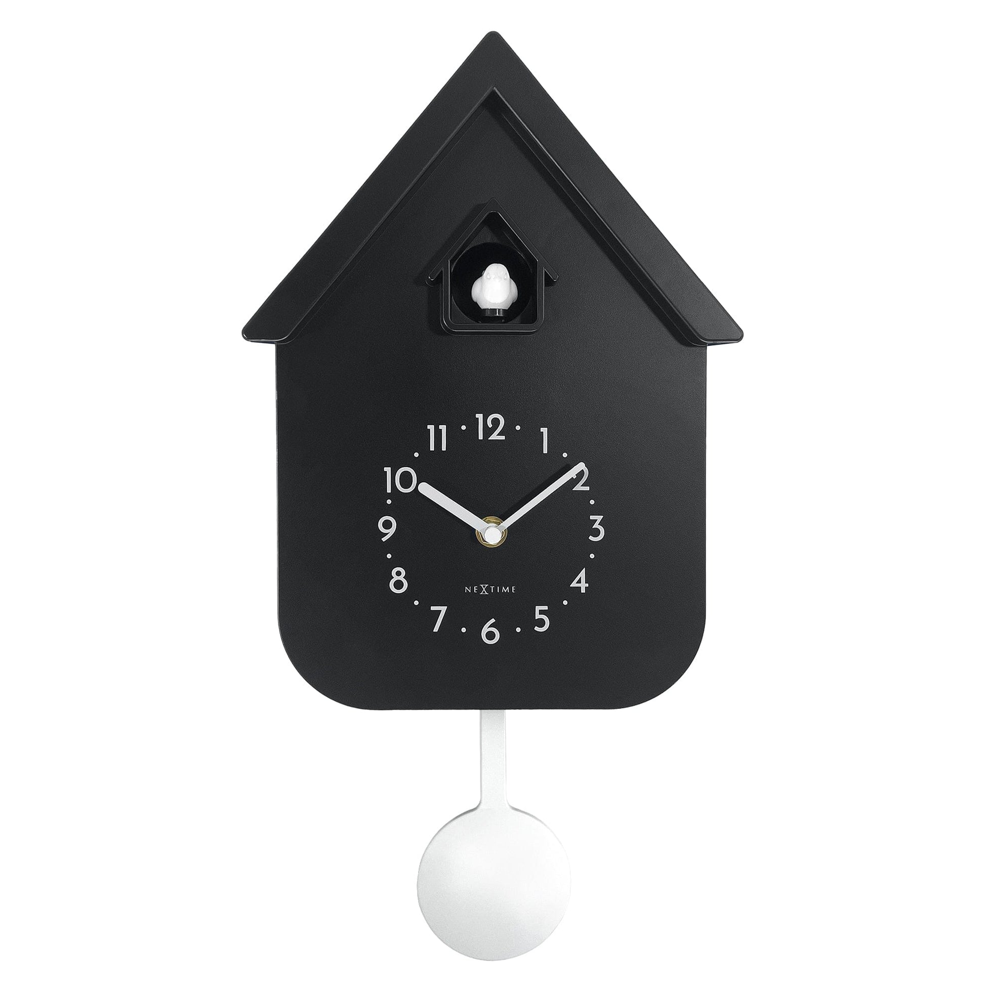 Wall clock 21.5x41.5x8.5cm - Pendulum - Cuckoo - NeXtime 'Twitter' - wevelnit