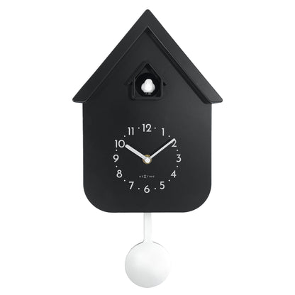 Wall clock 21.5x41.5x8.5cm - Pendulum - Cuckoo - NeXtime 'Twitter' - wevelnit