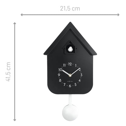 Wall clock 21.5x41.5x8.5cm - Pendulum - Cuckoo - NeXtime 'Twitter' - wevelnit