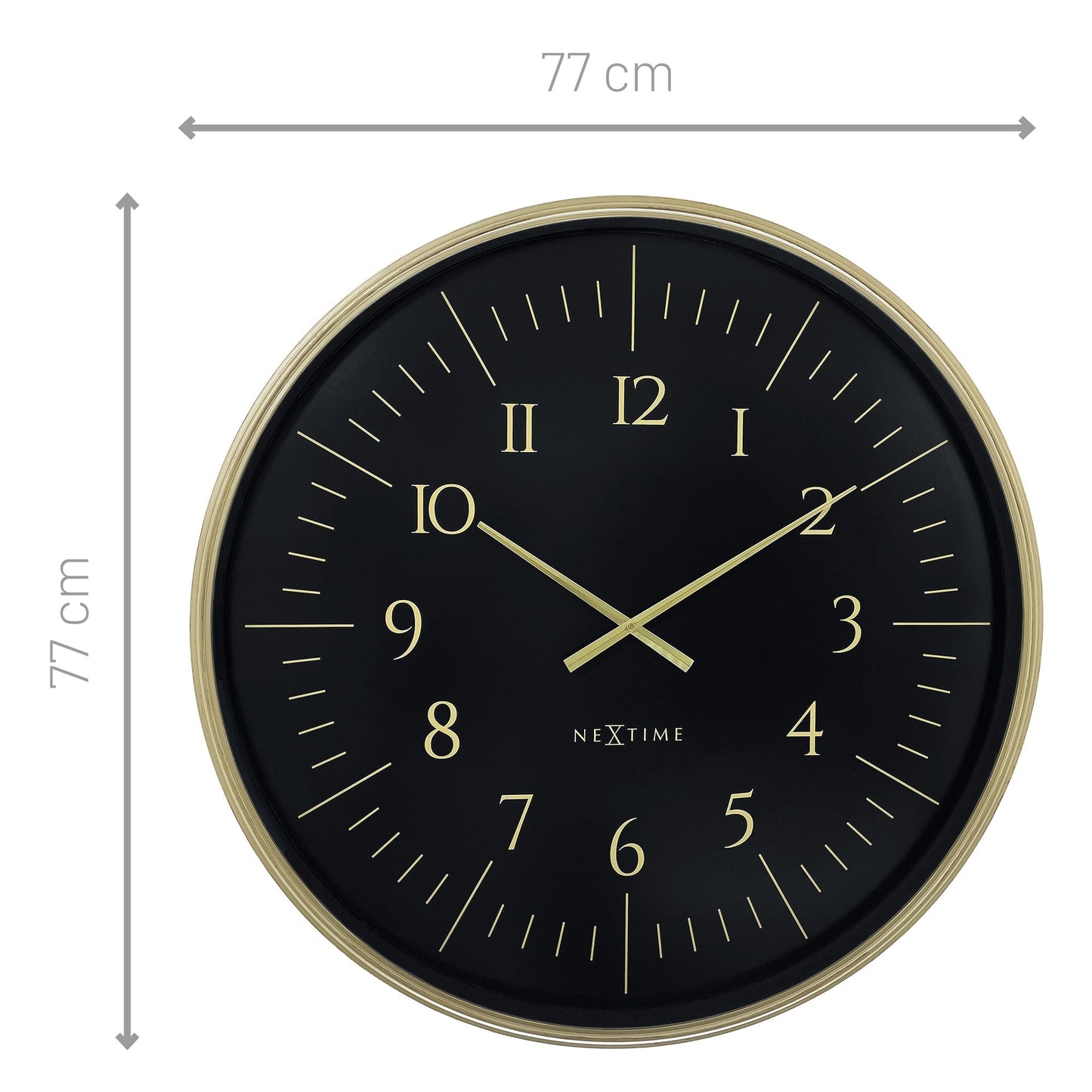 Wall clock 77cm - Black/White - Plastic - NeXtime 'Galaxy Large' - wevelnit