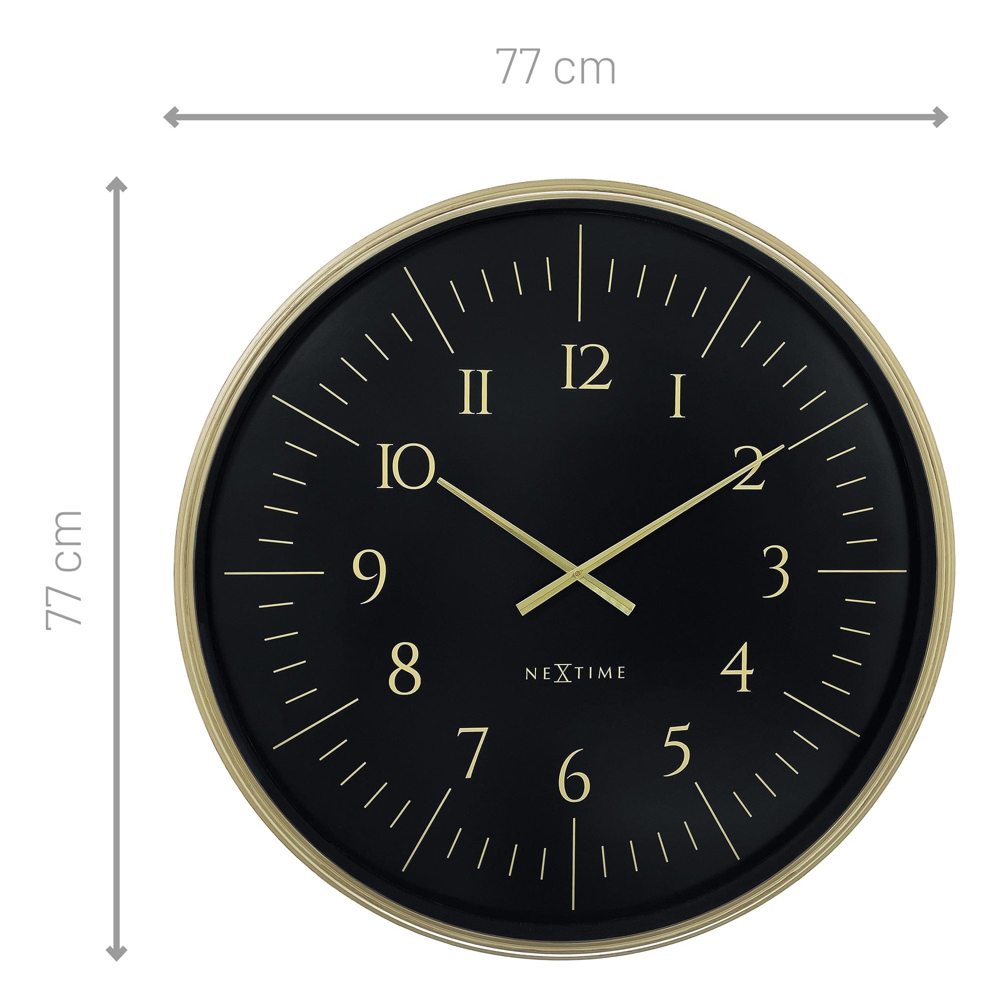 Wall clock 77cm - Black/White - Plastic - NeXtime 'Galaxy Large' - wevelnit