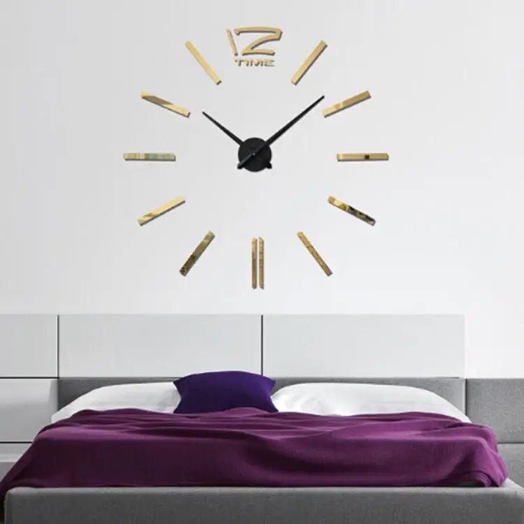 Home Office Decoration Modern Frameless Large DIY 3D Mirror Wall Sticker Clock - wevelnit