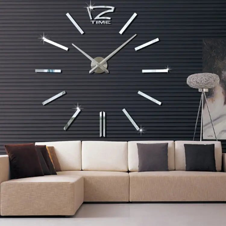 Home Office Decoration Modern Frameless Large DIY 3D Mirror Wall Sticker Clock - wevelnit