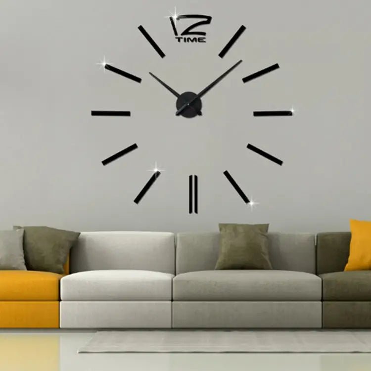 Home Office Decoration Modern Frameless Large DIY 3D Mirror Wall Sticker Clock - wevelnit