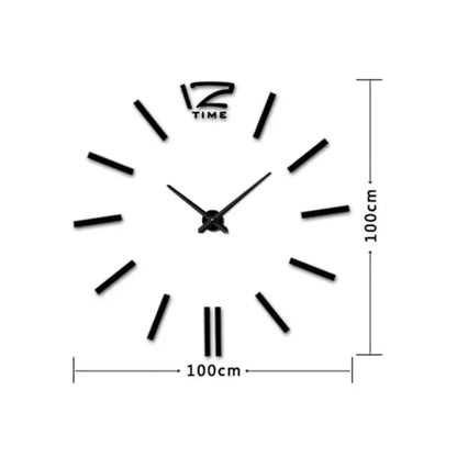 Home Office Decoration Modern Frameless Large DIY 3D Mirror Wall Sticker Clock - wevelnit
