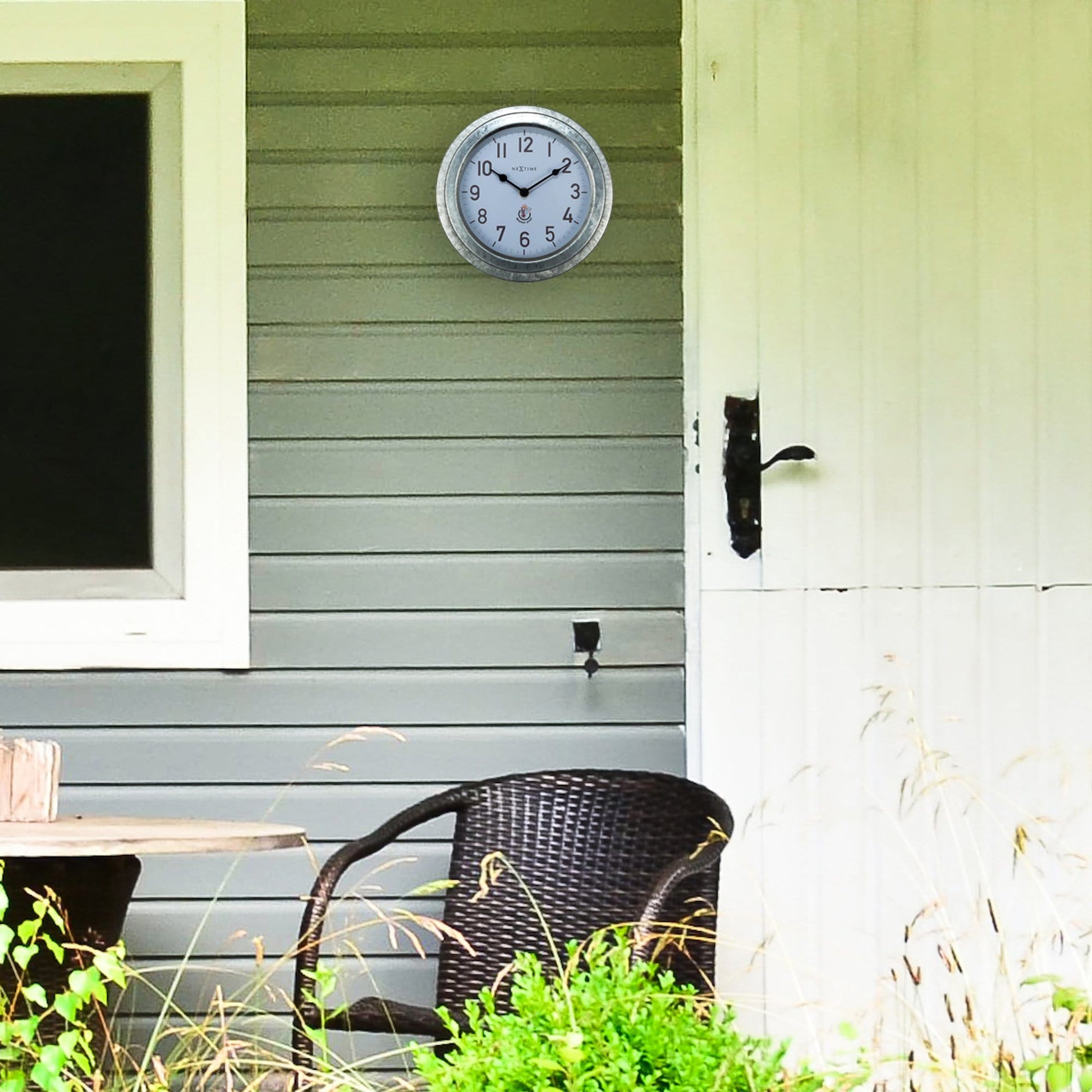 Weatherproof Outdoor Wall Clock - 22cm - Metal - Galvanized  Poppy - Wevelnit