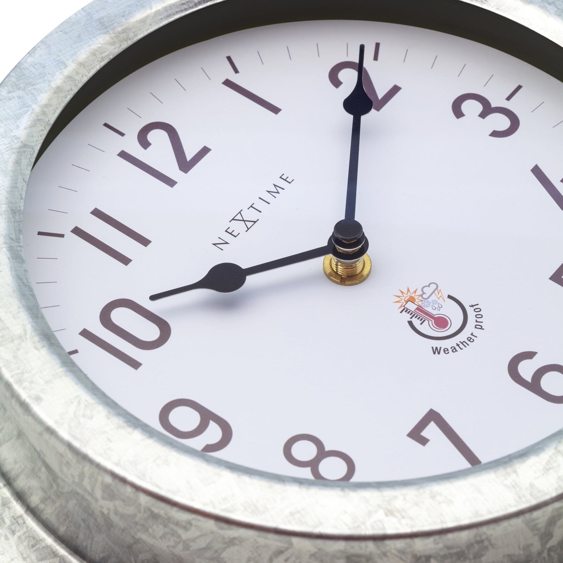 Weatherproof Outdoor Wall Clock - 22cm - Metal - Galvanized  Poppy - Wevelnit