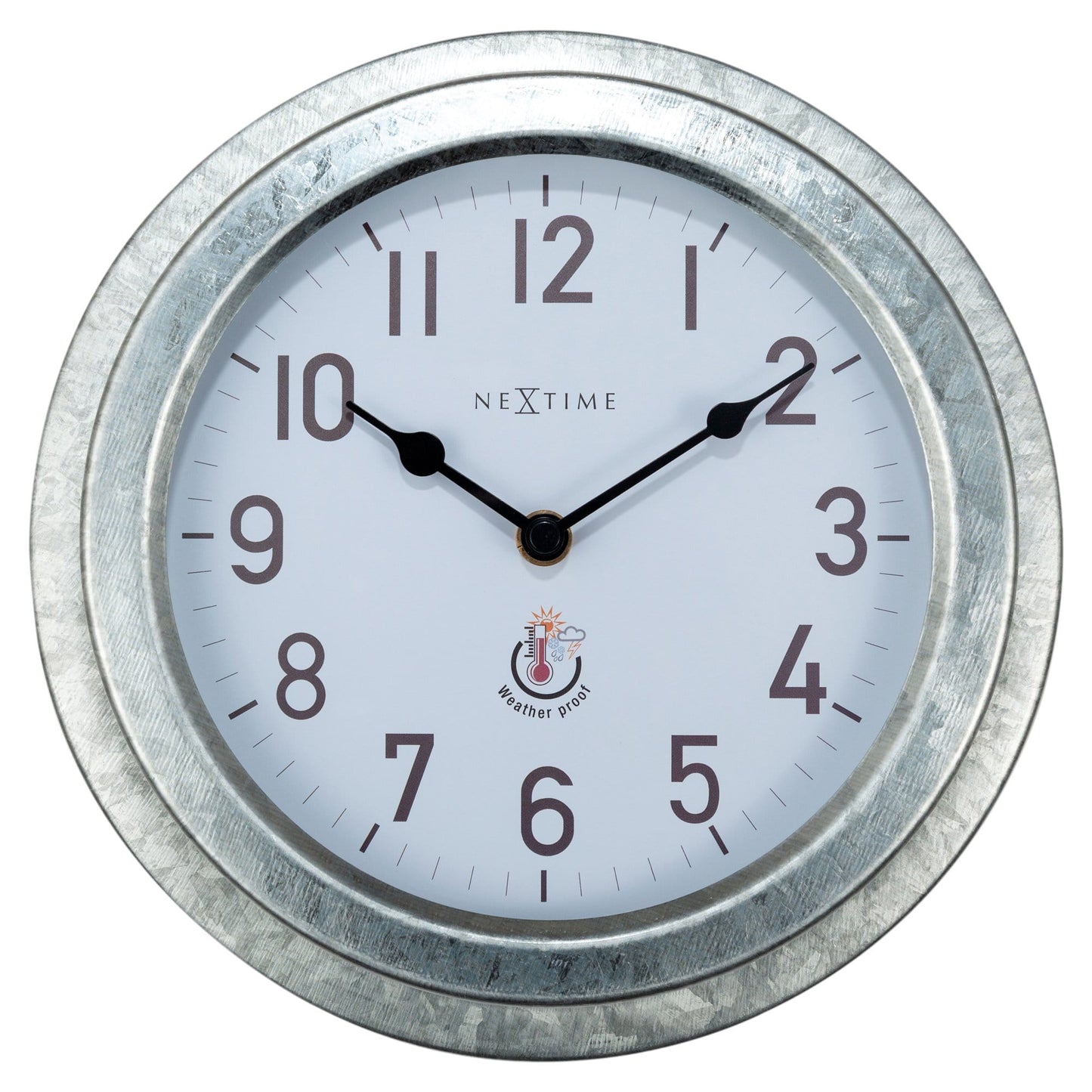 Weatherproof Outdoor Wall Clock - 22cm - Metal - Galvanized  Poppy - Wevelnit