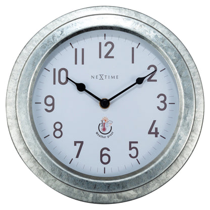 Weatherproof Outdoor Wall Clock - 22cm - Metal - Galvanized  Poppy - Wevelnit