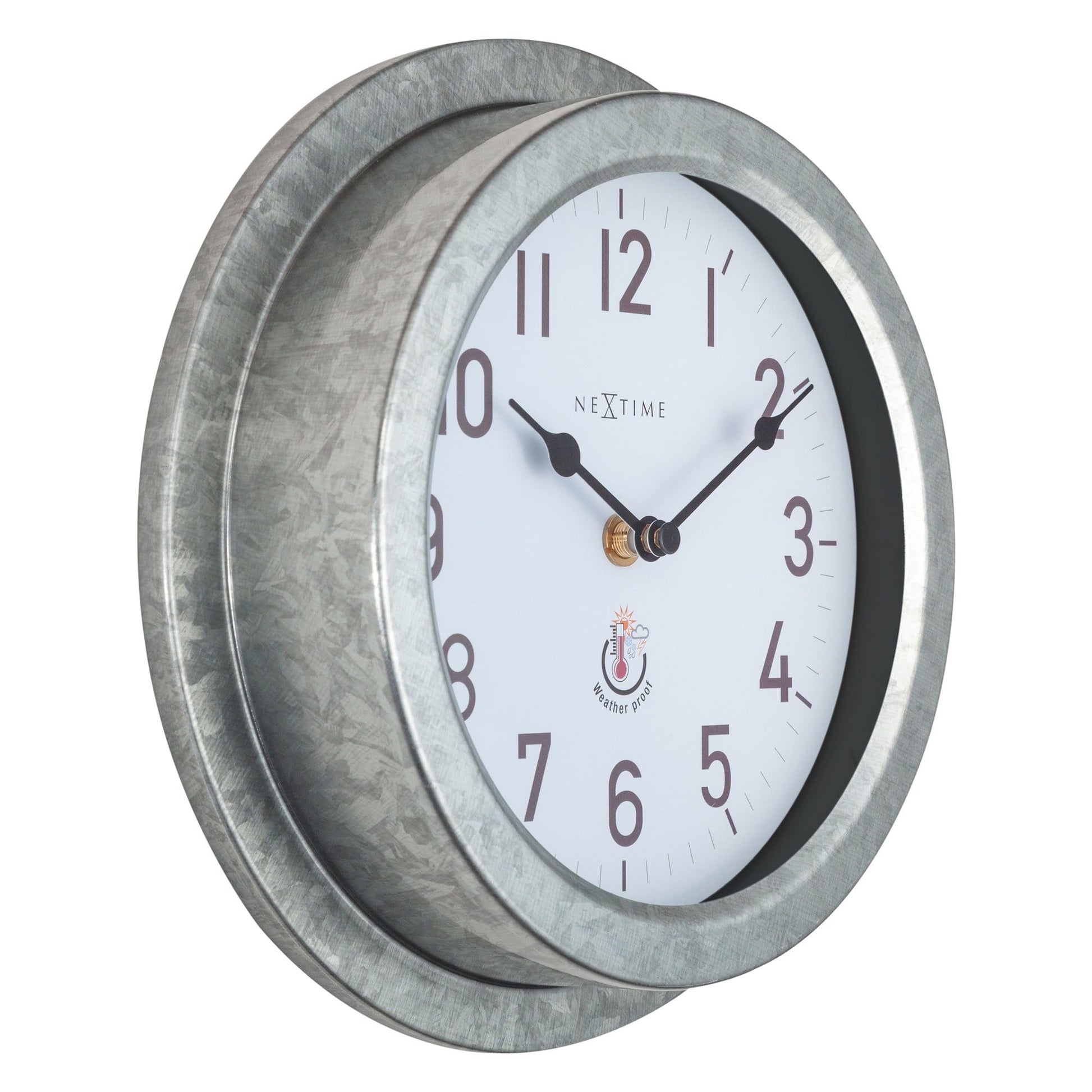 Weatherproof Outdoor Wall Clock - 22cm - Metal - Galvanized  Poppy - Wevelnit