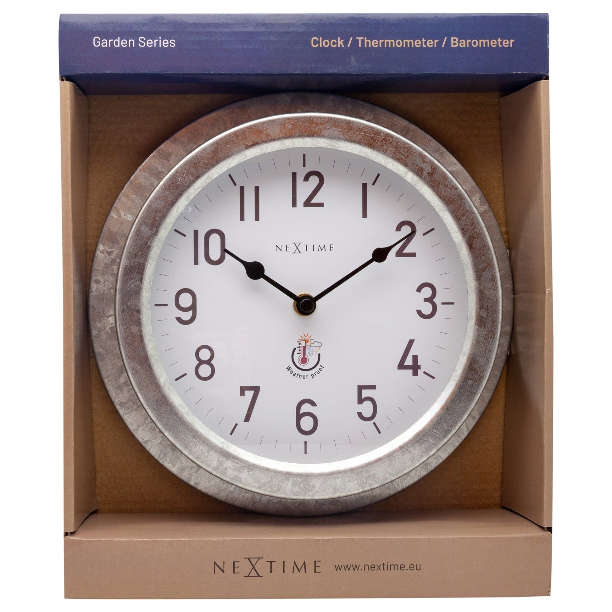 Weatherproof Outdoor Wall Clock - 22cm - Metal - Galvanized  Poppy - Wevelnit