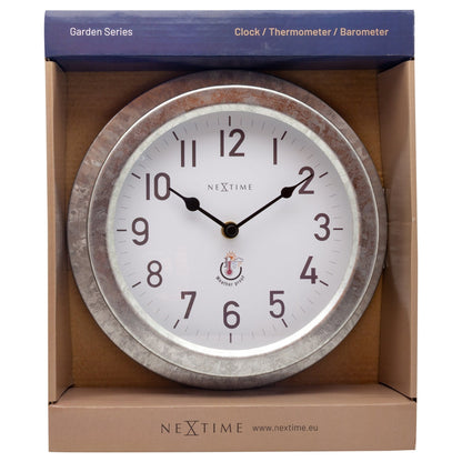 Weatherproof Outdoor Wall Clock - 22cm - Metal - Galvanized  Poppy - Wevelnit