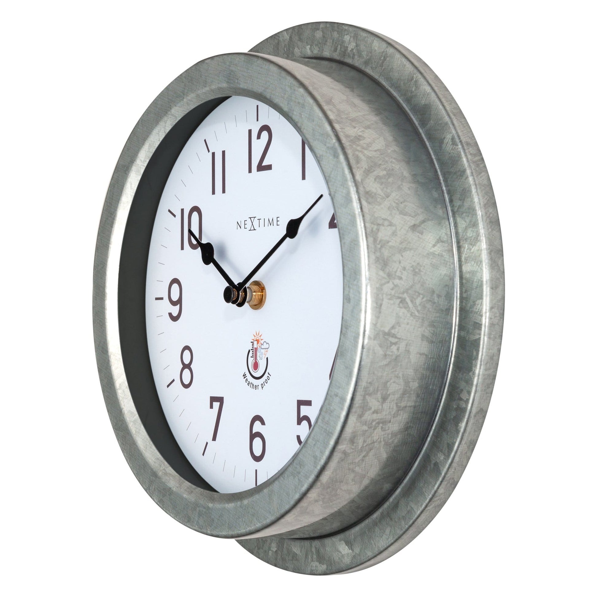 Weatherproof Outdoor Wall Clock - 22cm - Metal - Galvanized  Poppy - Wevelnit