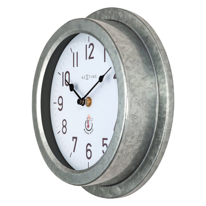 Weatherproof Outdoor Wall Clock - 22cm - Metal - Galvanized  Poppy - Wevelnit
