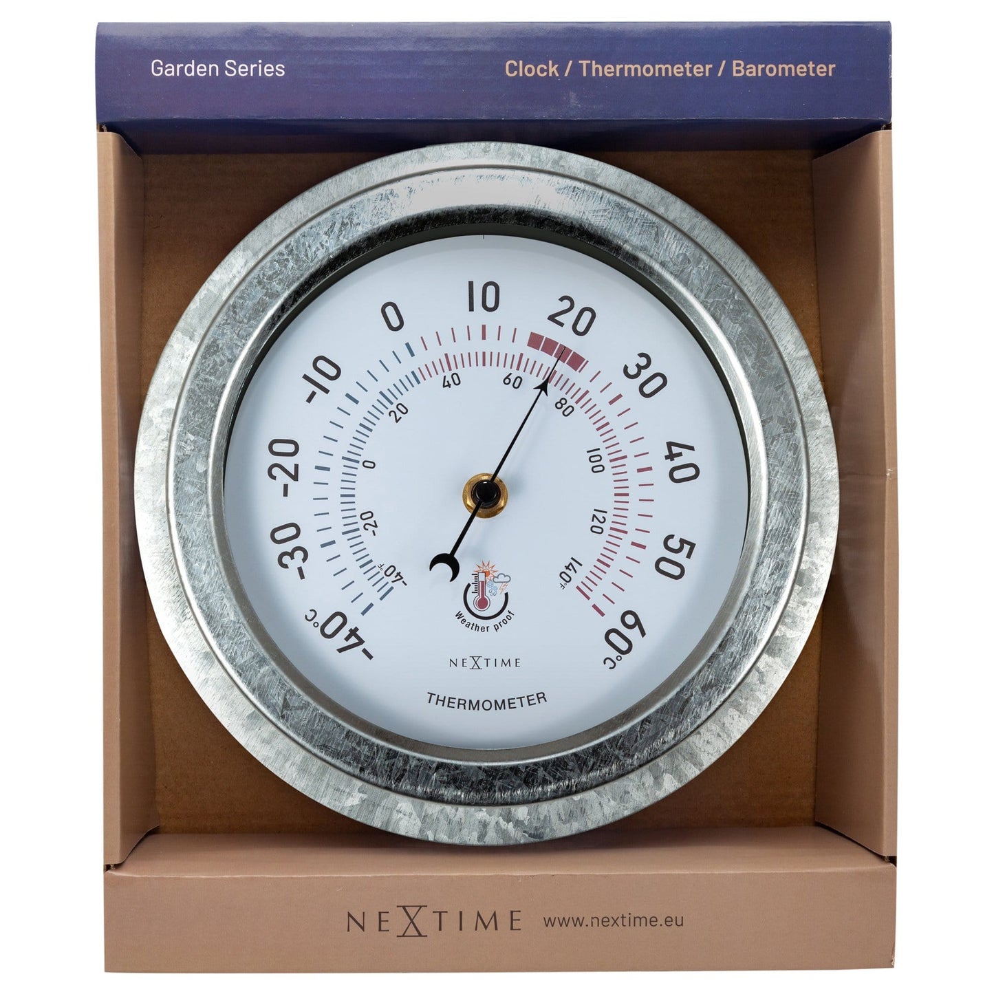 Weatherproof Thermometer - 22cm - Metal - Galvanized  Lily - Wevelnit
