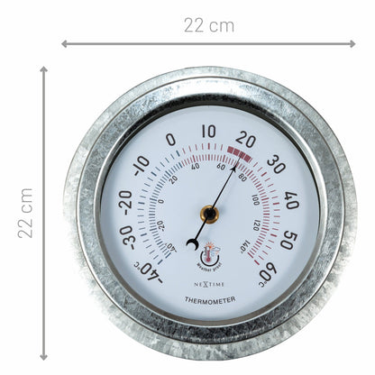 Weatherproof Thermometer - 22cm - Metal - Galvanized  Lily - Wevelnit