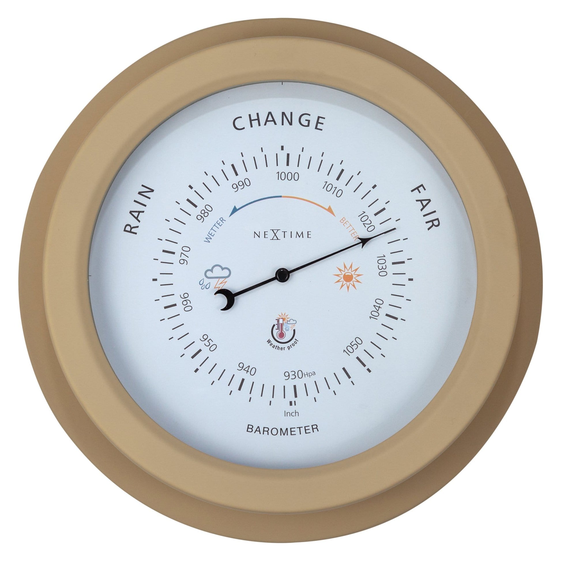 Weatherproof Barometer - 22cm - Metal - Galvanized  Orchid - Wevelnit